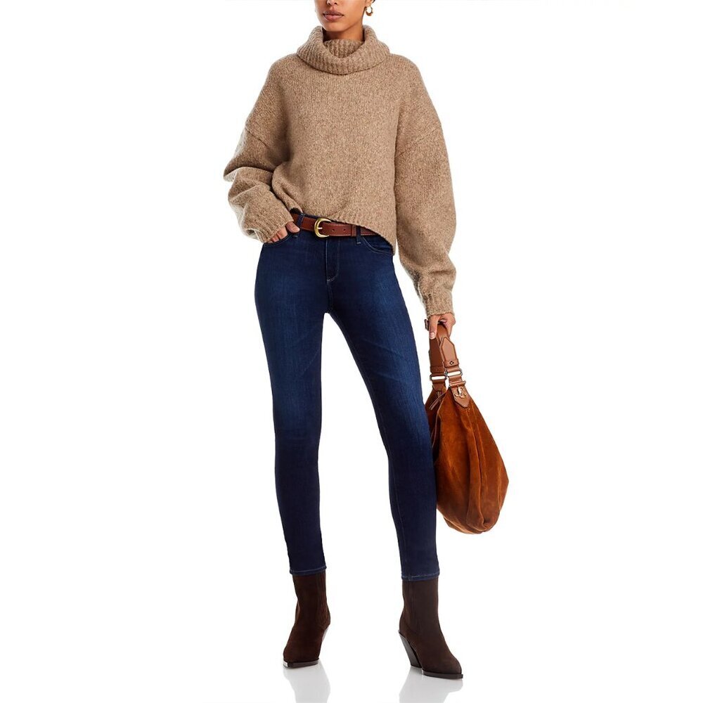 AG Jeans the Prima Mid Rise Cigarette Raw Hem Skinny Jeans Dark‎ Blue Women L*